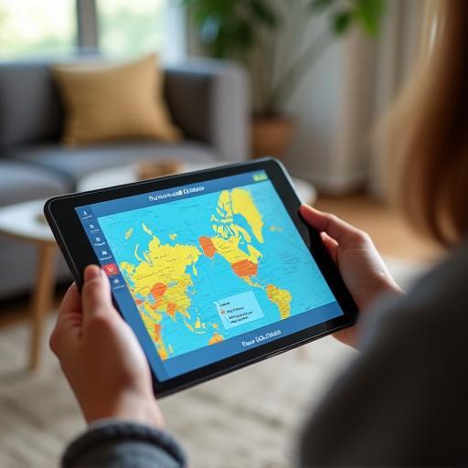 Guide de voyage personnalisé sur tablette