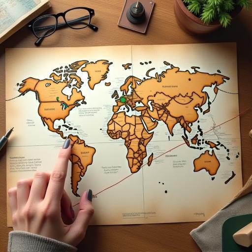 Plan d’itinéraire sur carte papier